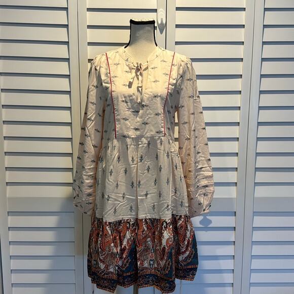 B.O.G Collective NWT Boho Dress with long sleeves in 100% Viscose. - Picture 1 of 10